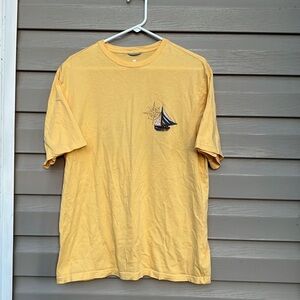 RTY mens yellow sailboat tee shirt $5/25